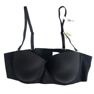 Aerie Strapless Convertible Black Underwire Push Up Bra 36 B Adjustable Straps